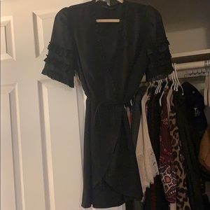 VICI Black ruffle wrap dress